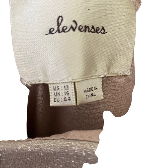 SOLD Elevenses Anthropologie Silver Shimmer Luna Dress Size 12 Strapp - Picture 5 of 6